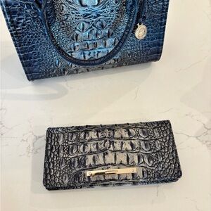 Elegant Blue Crocodile-Embossed   Wallet - matching purse is listed in closet